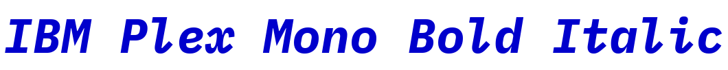 IBM Plex Mono Bold Italic font